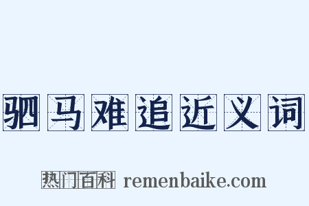 驷马难追近义词是什么意思的图片